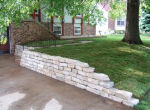 Custom built retaining wall.